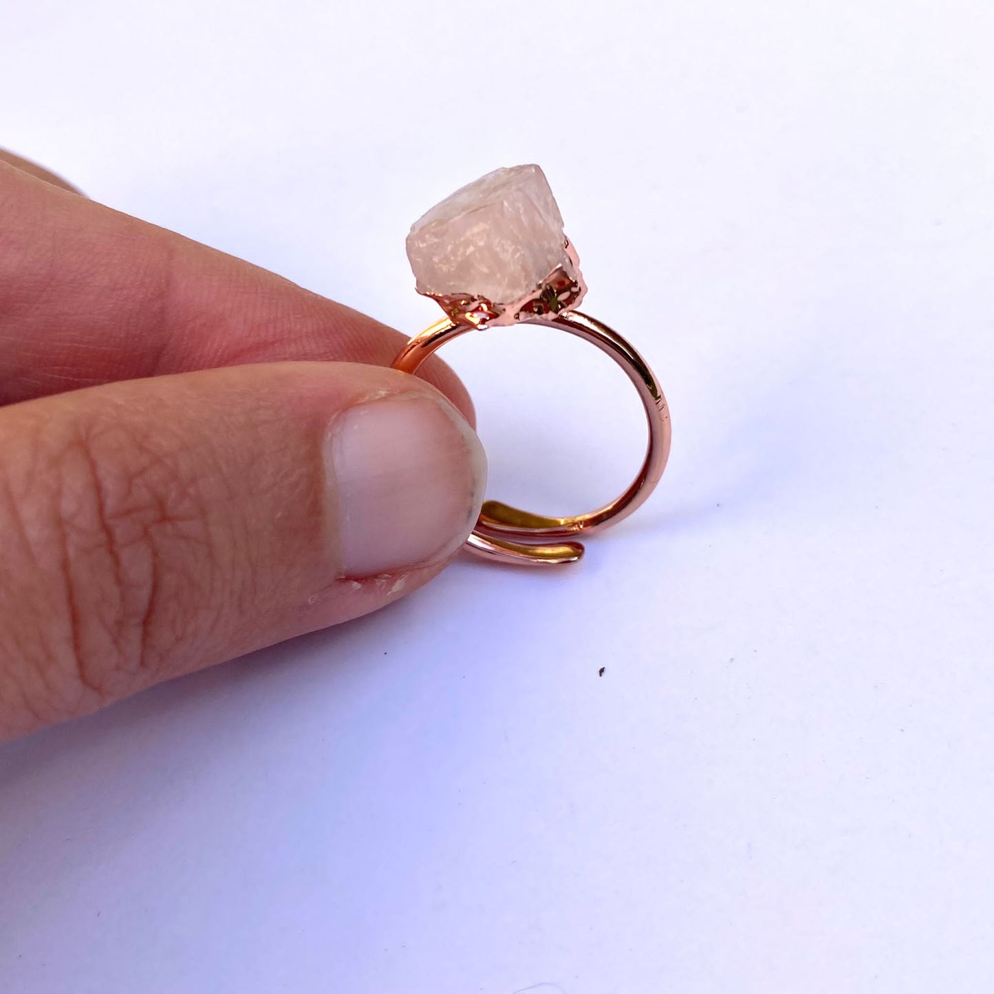 Raw Rose Quartz Ring-1
