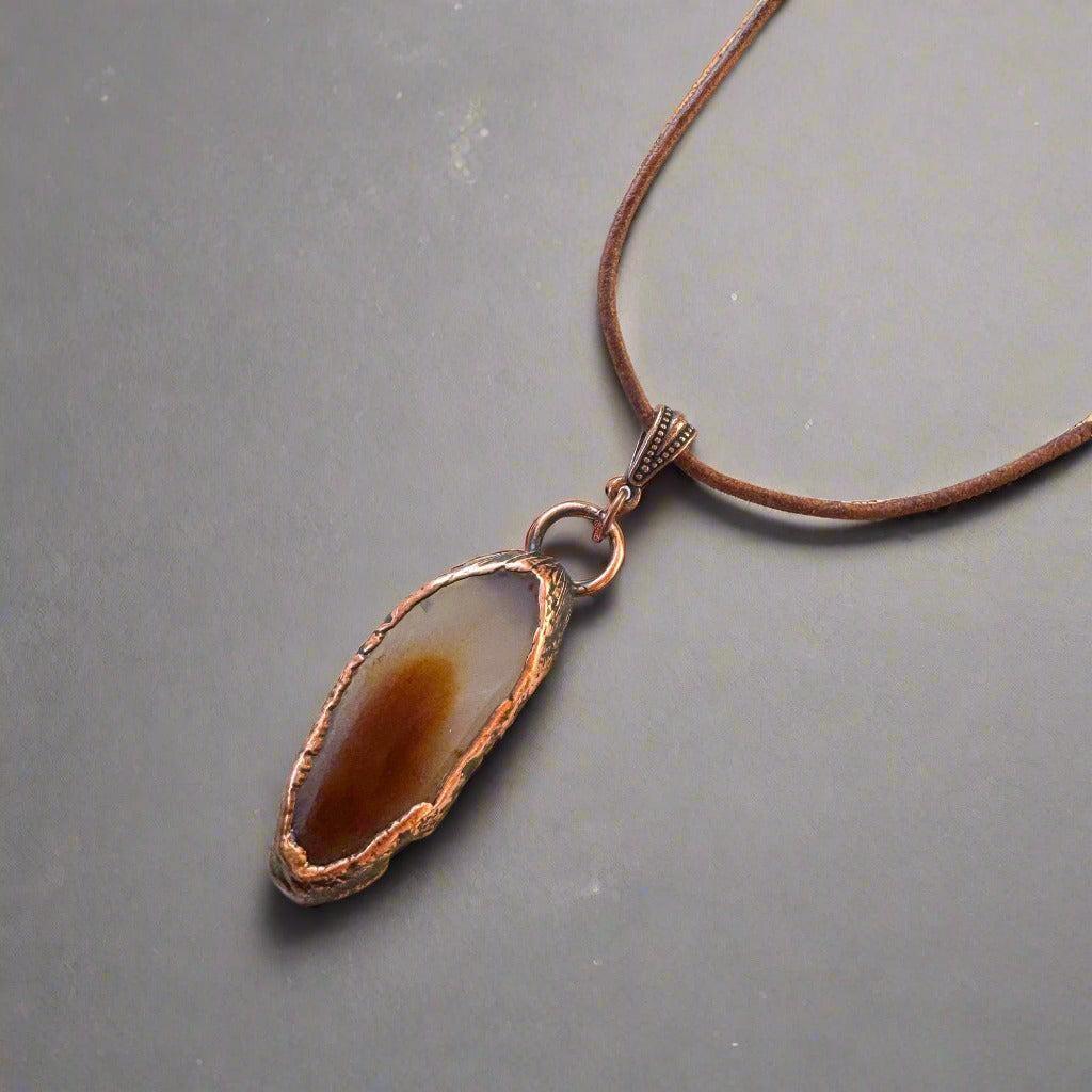 Red Agate Pendant – Boho Crystal Jewelry | Handmade by Blackbird & Sage-4