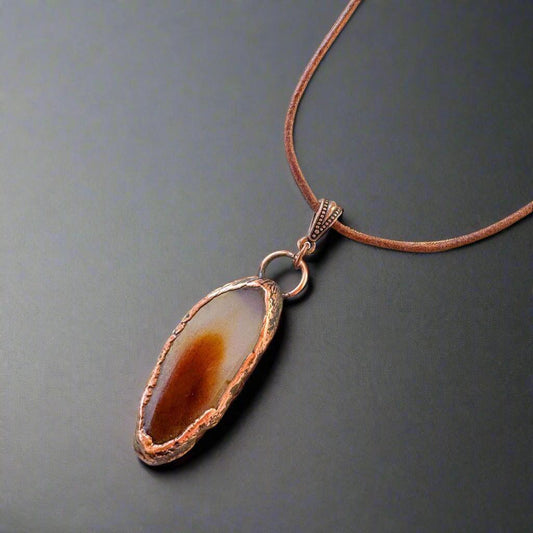 Red Agate Pendant – Boho Crystal Jewelry | Handmade by Blackbird & Sage-0