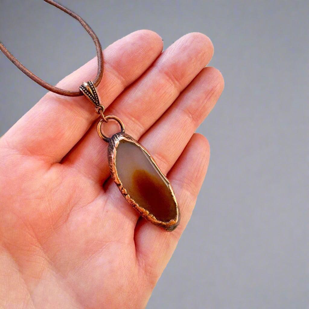 Red Agate Pendant – Boho Crystal Jewelry | Handmade by Blackbird & Sage-1