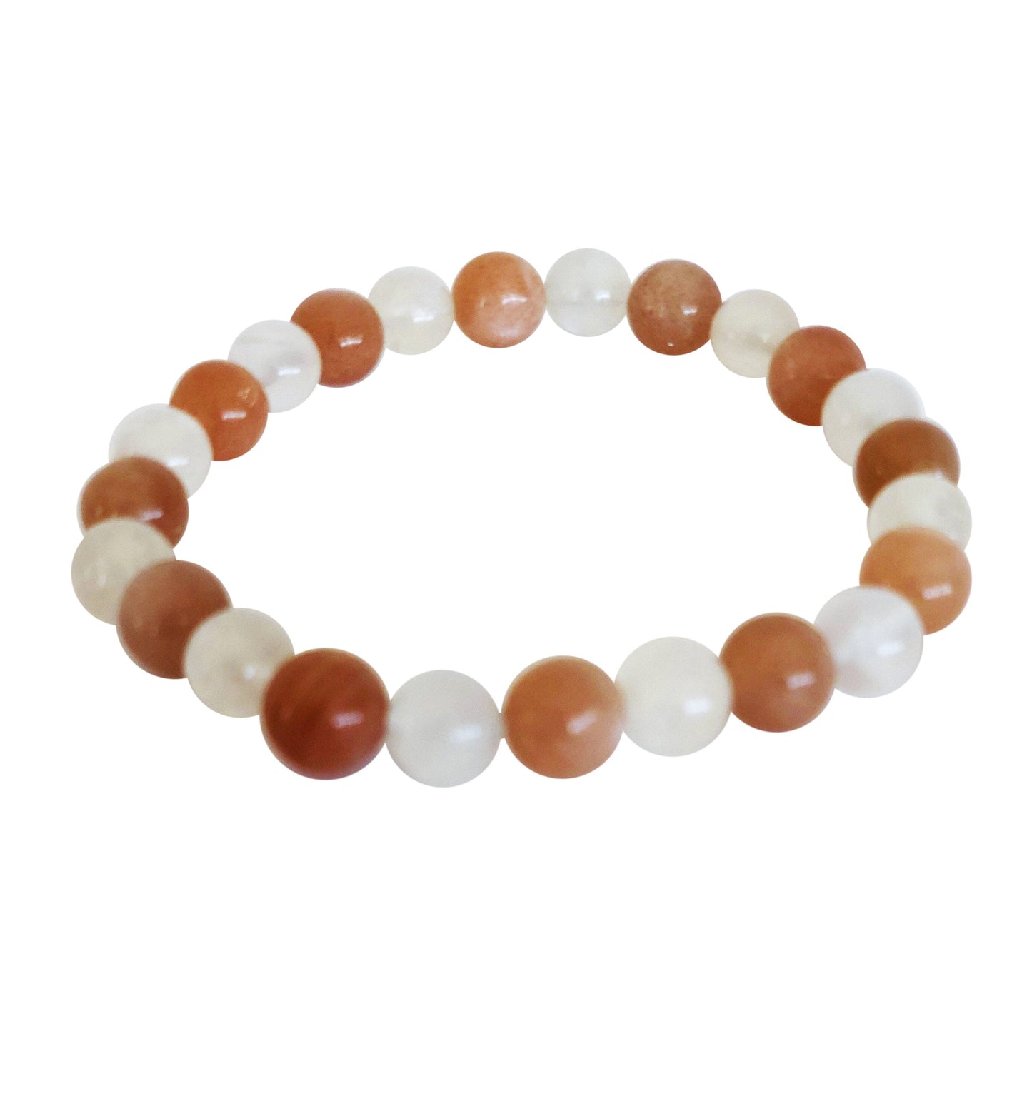 Pink and White Moonstone Bracelet-1