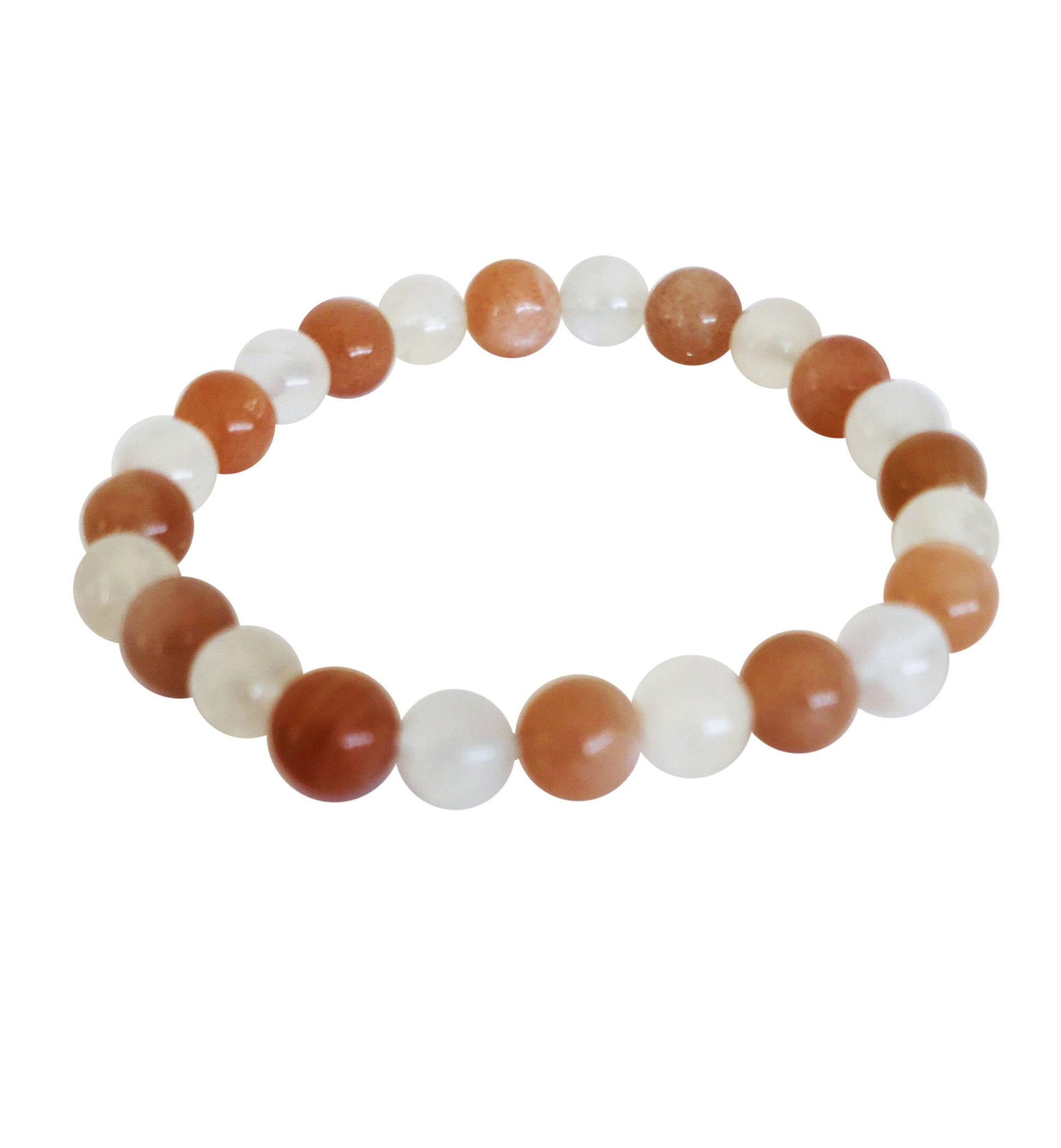 Pink and White Moonstone Bracelet-1